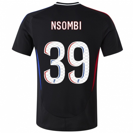 Kandiny Herren Gael Nsombi #39 Schwarz Auswärtstrikot Trikot 2024/25 T-Shirt