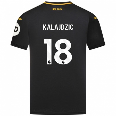 Kandiny Herren Sasa Kalajdzic #18 Schwarz Auswärtstrikot Trikot 2024/25 T-Shirt