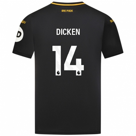 Kandiny Herren Amy Dicken #14 Schwarz Auswärtstrikot Trikot 2024/25 T-Shirt