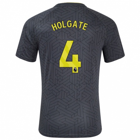 Kandiny Herren Mason Holgate #4 Schwarz Gelb Auswärtstrikot Trikot 2024/25 T-Shirt