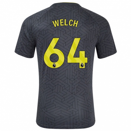 Kandiny Herren Reece Welch #64 Schwarz Gelb Auswärtstrikot Trikot 2024/25 T-Shirt