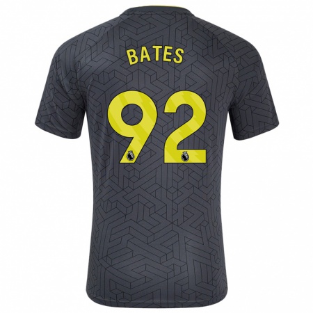 Kandiny Herren Callum Bates #92 Schwarz Gelb Auswärtstrikot Trikot 2024/25 T-Shirt