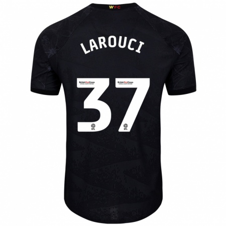 Kandiny Herren Yasser Larouci #37 Schwarz Weiß Auswärtstrikot Trikot 2024/25 T-Shirt