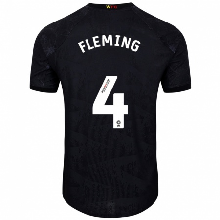 Kandiny Herren Charlotte Fleming #4 Schwarz Weiß Auswärtstrikot Trikot 2024/25 T-Shirt