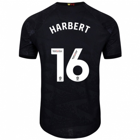 Kandiny Herren Laila Harbert #16 Schwarz Weiß Auswärtstrikot Trikot 2024/25 T-Shirt