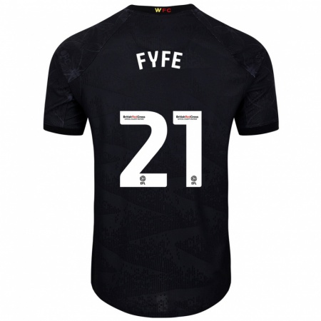 Kandiny Herren Flo Fyfe #21 Schwarz Weiß Auswärtstrikot Trikot 2024/25 T-Shirt