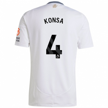 Kandiny Herren Ezri Konsa #4 Weiß Auswärtstrikot Trikot 2024/25 T-Shirt