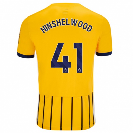 Kandiny Herren Jack Hinshelwood #41 Gold Blau Nadelstreifen Auswärtstrikot Trikot 2024/25 T-Shirt