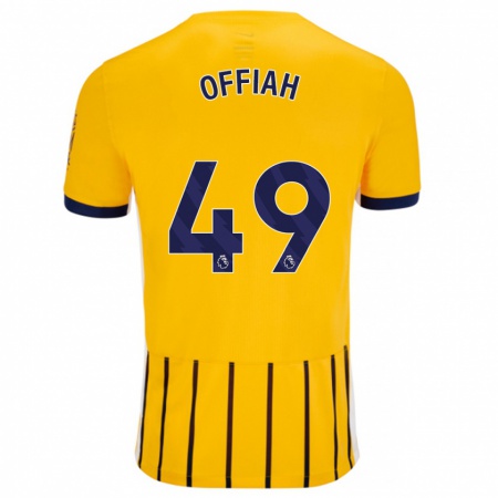 Kandiny Herren Odel Offiah #49 Gold Blau Nadelstreifen Auswärtstrikot Trikot 2024/25 T-Shirt