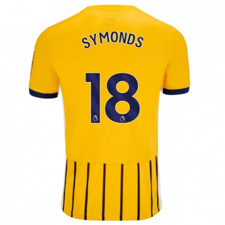 Kandiny Herren Maisie Symonds #18 Gold Blau Nadelstreifen Auswärtstrikot Trikot 2024/25 T-Shirt