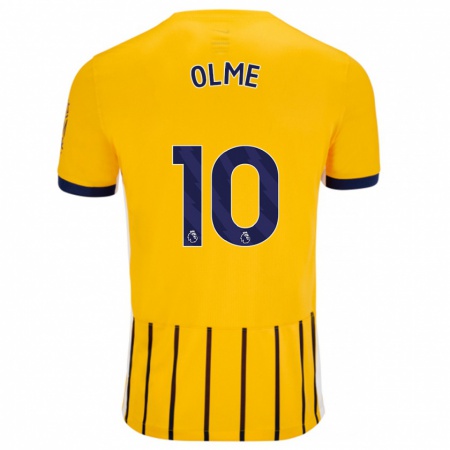 Kandiny Herren Julia Margareta Zigiotti Olme #10 Gold Blau Nadelstreifen Auswärtstrikot Trikot 2024/25 T-Shirt