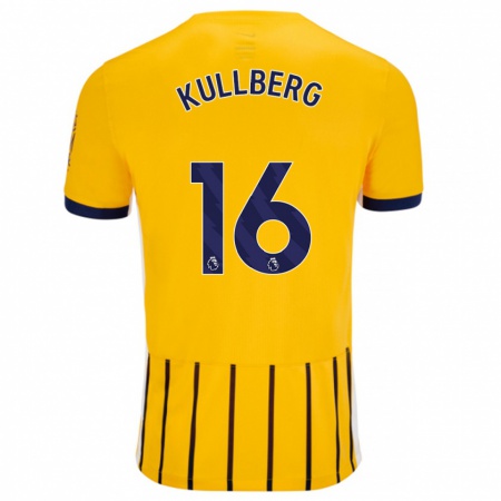 Kandiny Herren Emma Nanny Charlotte Kullberg #16 Gold Blau Nadelstreifen Auswärtstrikot Trikot 2024/25 T-Shirt