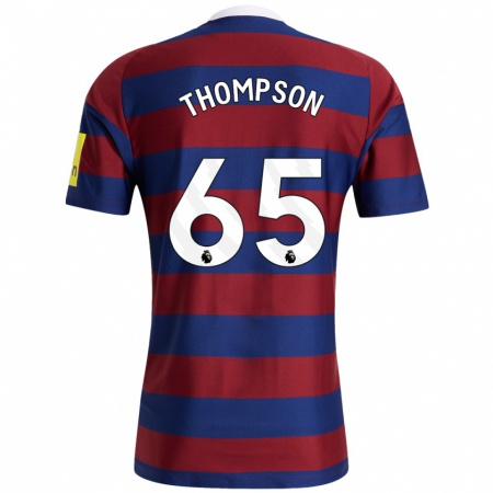 Kandiny Herren Ciaran Thompson #65 Burgunderrot Marineblau Auswärtstrikot Trikot 2024/25 T-Shirt