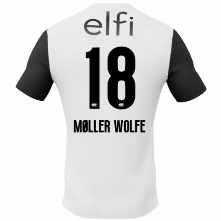 Kandiny Herren David Møller Wolfe #18 Weiß Schwarz Auswärtstrikot Trikot 2024/25 T-Shirt