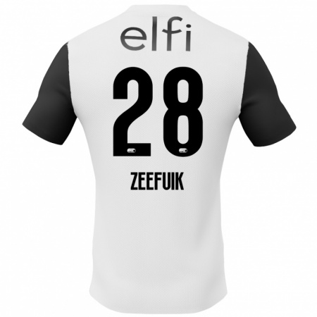 Kandiny Herren Lequincio Zeefuik #28 Weiß Schwarz Auswärtstrikot Trikot 2024/25 T-Shirt