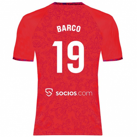 Kandiny Herren Valentín Barco #19 Rot Auswärtstrikot Trikot 2024/25 T-Shirt