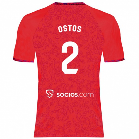 Kandiny Herren Fran Ostos #2 Rot Auswärtstrikot Trikot 2024/25 T-Shirt