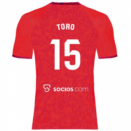 Kandiny Herren Juanan Toro #15 Rot Auswärtstrikot Trikot 2024/25 T-Shirt