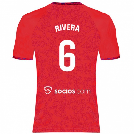 Kandiny Herren Pablo Rivera #6 Rot Auswärtstrikot Trikot 2024/25 T-Shirt