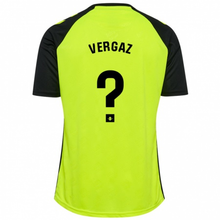 Kandiny Herren Alejandro Vergaz #0 Fluoreszierendes Gelb Schwarz Auswärtstrikot Trikot 2024/25 T-Shirt