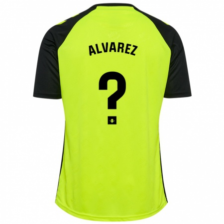 Kandiny Herren Marco Álvarez #0 Fluoreszierendes Gelb Schwarz Auswärtstrikot Trikot 2024/25 T-Shirt