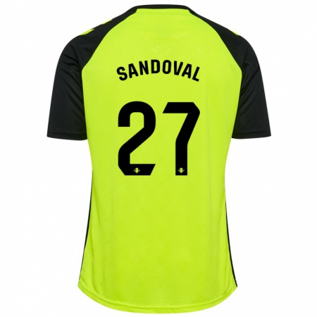 Kandiny Herren Keimer Sandoval #27 Fluoreszierendes Gelb Schwarz Auswärtstrikot Trikot 2024/25 T-Shirt