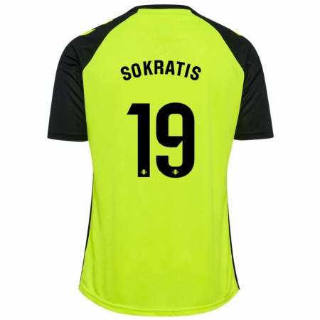 Kandiny Herren Sokratis Papastathopoulos #19 Fluoreszierendes Gelb Schwarz Auswärtstrikot Trikot 2024/25 T-Shirt