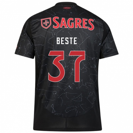 Kandiny Herren Jan-Niklas Beste #37 Schwarz Rot Auswärtstrikot Trikot 2024/25 T-Shirt