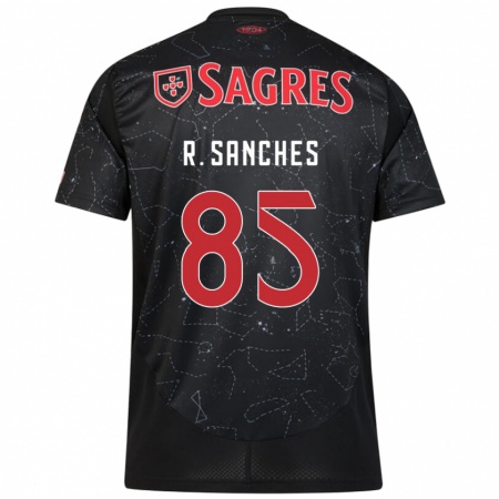 Kandiny Herren Renato Sanches #85 Schwarz Rot Auswärtstrikot Trikot 2024/25 T-Shirt