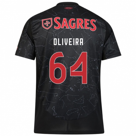 Kandiny Herren Gonçalo Oliveira #64 Schwarz Rot Auswärtstrikot Trikot 2024/25 T-Shirt