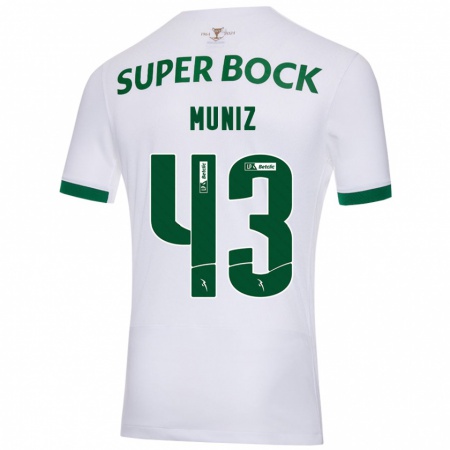 Kandiny Herren João Muniz #43 Weiß Grün Auswärtstrikot Trikot 2024/25 T-Shirt