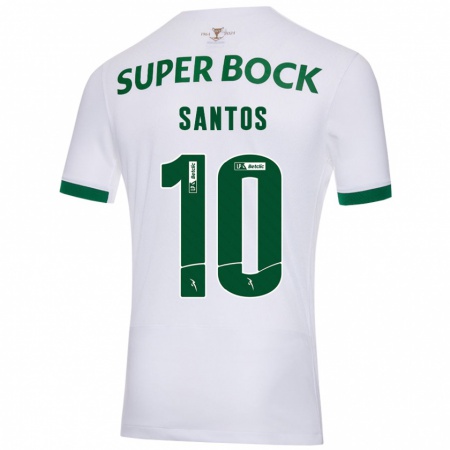 Kandiny Herren Guilherme Santos #10 Weiß Grün Auswärtstrikot Trikot 2024/25 T-Shirt