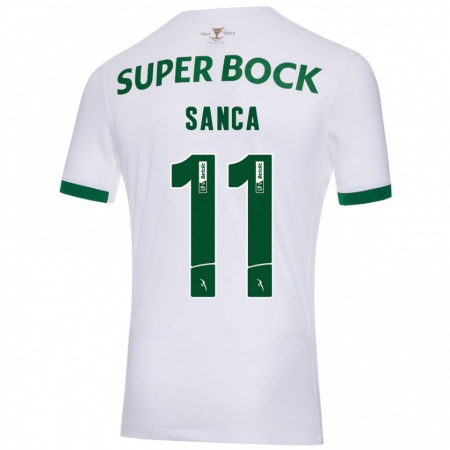 Kandiny Herren Pedro Sanca #11 Weiß Grün Auswärtstrikot Trikot 2024/25 T-Shirt