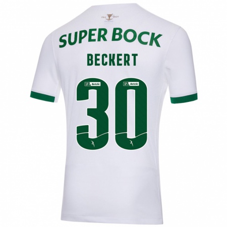 Kandiny Herren Carolina Beckert #30 Weiß Grün Auswärtstrikot Trikot 2024/25 T-Shirt