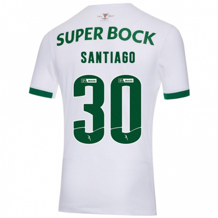 Kandiny Herren Carolina Santiago #30 Weiß Grün Auswärtstrikot Trikot 2024/25 T-Shirt