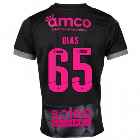 Kandiny Herren Leandro Dias #65 Schwarz Rosa Auswärtstrikot Trikot 2024/25 T-Shirt