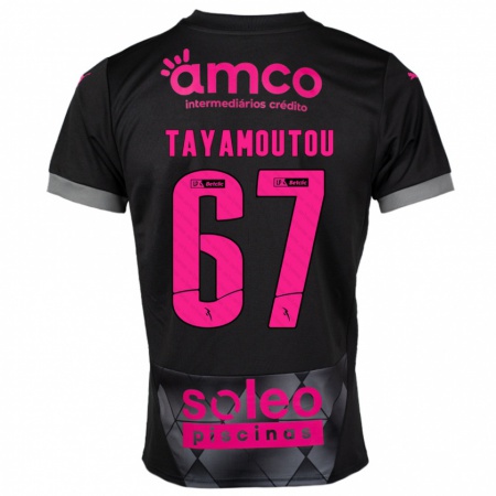 Kandiny Herren Enzo Tayamoutou #67 Schwarz Rosa Auswärtstrikot Trikot 2024/25 T-Shirt