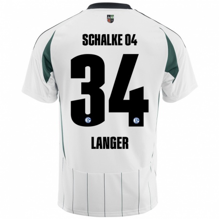 Kandiny Herren Michael Langer #34 Weiß Grün Auswärtstrikot Trikot 2024/25 T-Shirt