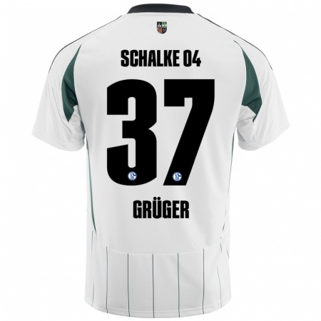 Kandiny Herren Max Grüger #37 Weiß Grün Auswärtstrikot Trikot 2024/25 T-Shirt