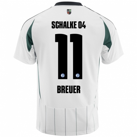 Kandiny Herren Simon Breuer #11 Weiß Grün Auswärtstrikot Trikot 2024/25 T-Shirt