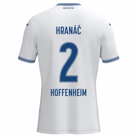 Kandiny Herren Robin Hranac #2 Weiß Blau Auswärtstrikot Trikot 2024/25 T-Shirt