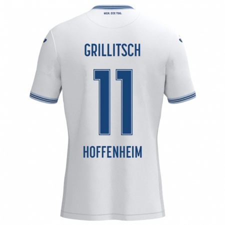 Kandiny Herren Florian Grillitsch #11 Weiß Blau Auswärtstrikot Trikot 2024/25 T-Shirt