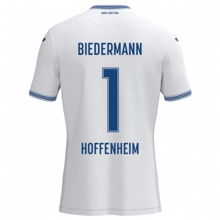 Kandiny Herren Nico Biedermann #1 Weiß Blau Auswärtstrikot Trikot 2024/25 T-Shirt