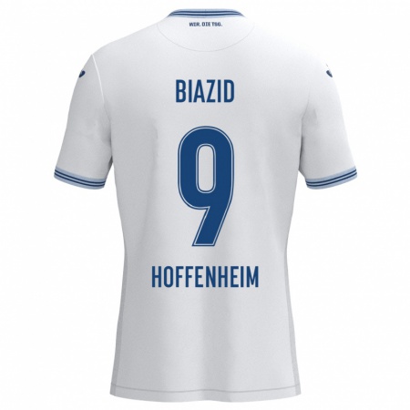 Kandiny Herren Zain Biazid #9 Weiß Blau Auswärtstrikot Trikot 2024/25 T-Shirt