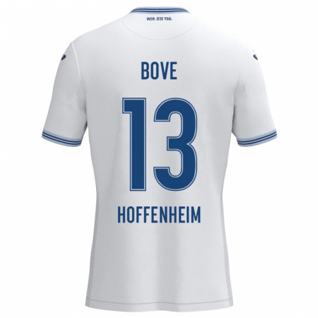 Kandiny Herren Nevio Bove #13 Weiß Blau Auswärtstrikot Trikot 2024/25 T-Shirt