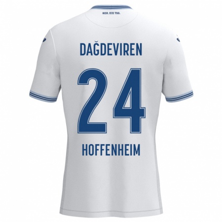 Kandiny Herren Diren Dağdeviren #24 Weiß Blau Auswärtstrikot Trikot 2024/25 T-Shirt