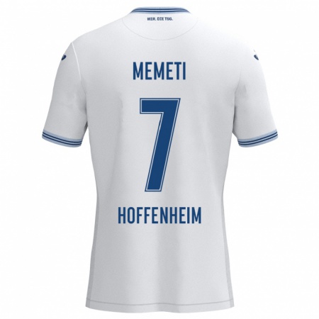 Kandiny Herren Erëleta Memeti #7 Weiß Blau Auswärtstrikot Trikot 2024/25 T-Shirt