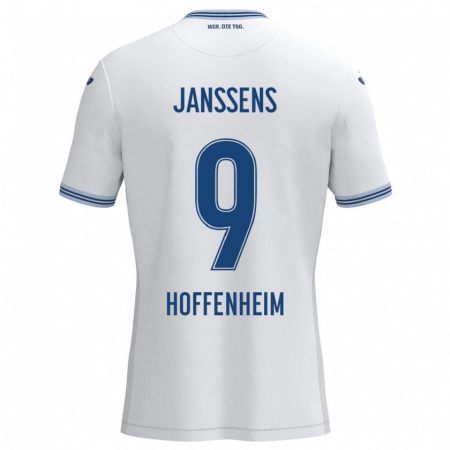 Kandiny Herren Jill Janssens #9 Weiß Blau Auswärtstrikot Trikot 2024/25 T-Shirt