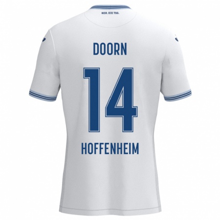 Kandiny Herren Lisa Doorn #14 Weiß Blau Auswärtstrikot Trikot 2024/25 T-Shirt