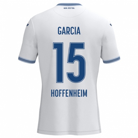 Kandiny Herren Marta Cazalla Garcia #15 Weiß Blau Auswärtstrikot Trikot 2024/25 T-Shirt